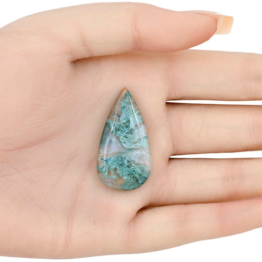 Horse Canyon Moss Agate 36.45x19.4x5.7 mm Pear Gemstone LS02351-36