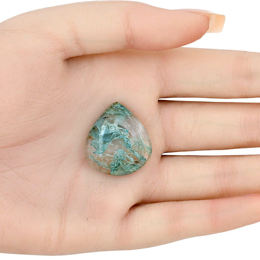 Horse Canyon Moss Agate 26.2x24.1x6.3 mm Heart Gemstone LS02356-36