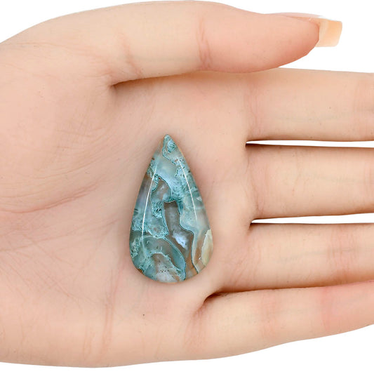 Horse Canyon Moss Agate 36.5x20.5x6.5 mm Pear Gemstone LS02359-36