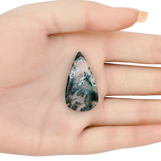 Horse Canyon Moss Agate 34.1x19x4.5 mm Pear Gemstone LS02360-36
