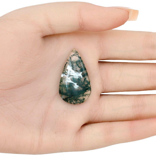 Horse Canyon Moss Agate 33.4x19.2x5 mm Pear Gemstone LS02362-36
