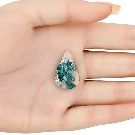 Horse Canyon Moss Agate 26x16.6x4.5 mm Pear Gemstone LS02363-36