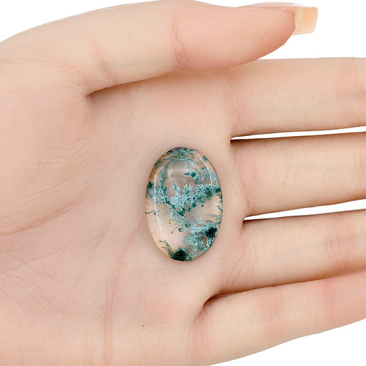 Horse Canyon Moss Agate 18.8x17.4x4 mm Oval Gemstone LS02377-36