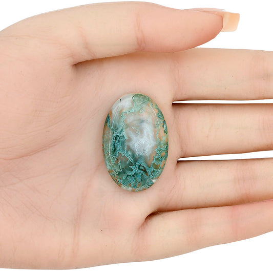 Horse Canyon Moss Agate 33.45x22.5x5 mm Oval Gemstone LS02384-36