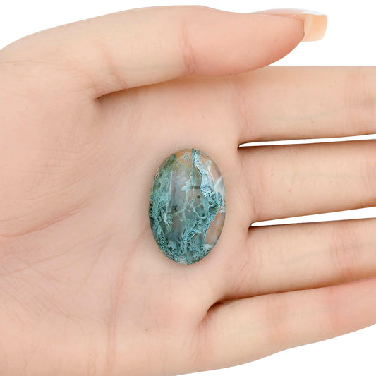 Horse Canyon Moss Agate 28x18.5x6 mm Oval Gemstone LS02385-36