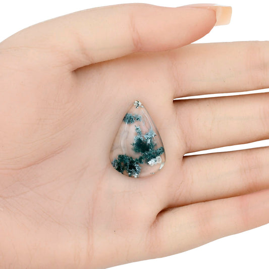 Horse Canyon Moss Agate 26.8x19.55x4.5 mm Pear Gemstone LS02387-36