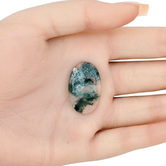 Horse Canyon Moss Agate 28.55x18x4.5 mm Oval Gemstone LS02390-36