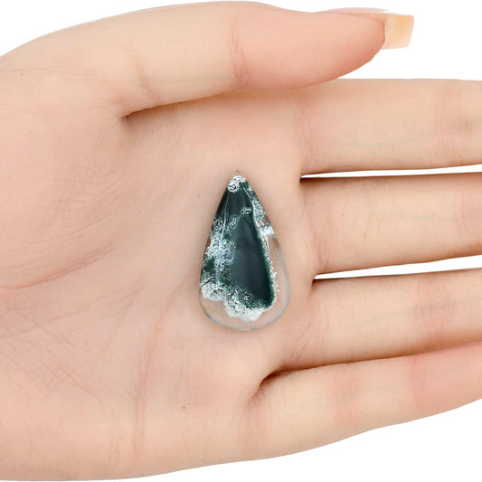 Horse Canyon Moss Agate 30.9x17.6x5 mm Pear Gemstone LS02394-36