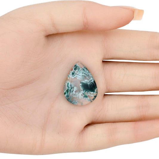 Horse Canyon Moss Agate 25.7x19.7x4 mm Pear Gemstone LS02395-36