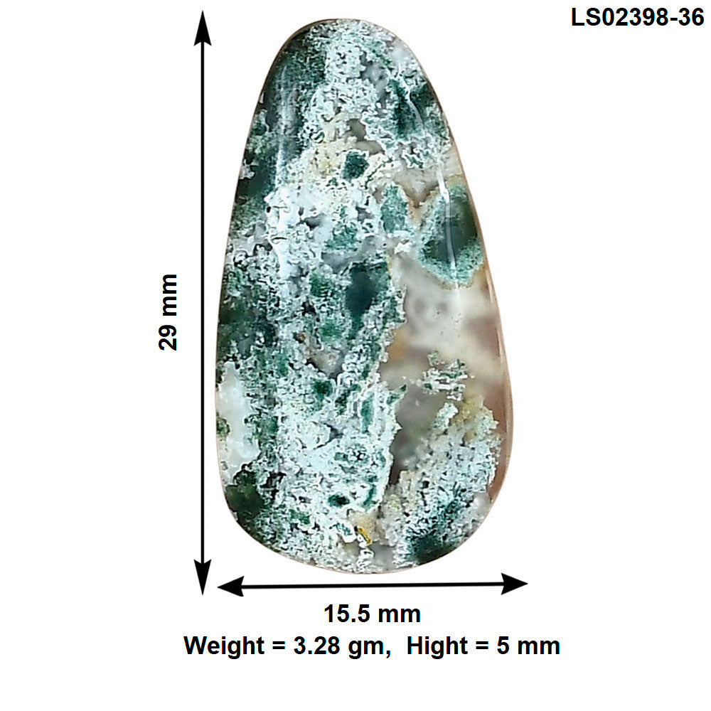 Horse Canyon Moss Agate 29x15.5x5 mm Fancy Gemstone LS02398-36