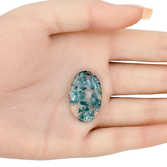 Horse Canyon Moss Agate 28.4x18.25x4 mm Oval Gemstone LS02399-36