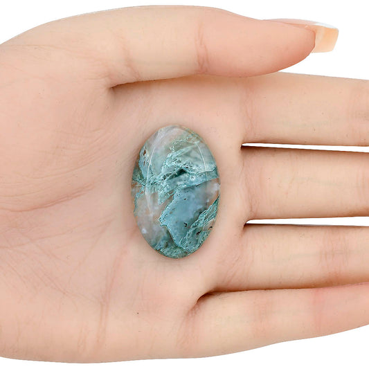 Horse Canyon Moss Agate 33.55x22.4x6.4 mm Oval Gemstone LS02401-36