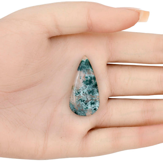 Horse Canyon Moss Agate 34.5x17.15x4 mm Pear Gemstone LS02407-36