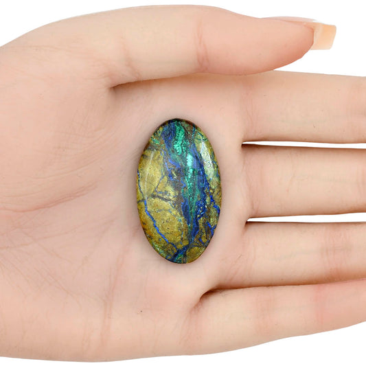 Azurite Chrysocolla 36.83x21.83x5.3 mm Oval Gemstone LS02418-37