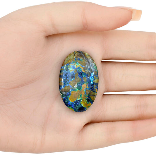 Azurite Chrysocolla 36.38x23.56x6.1 mm Oval Gemstone LS02439-37