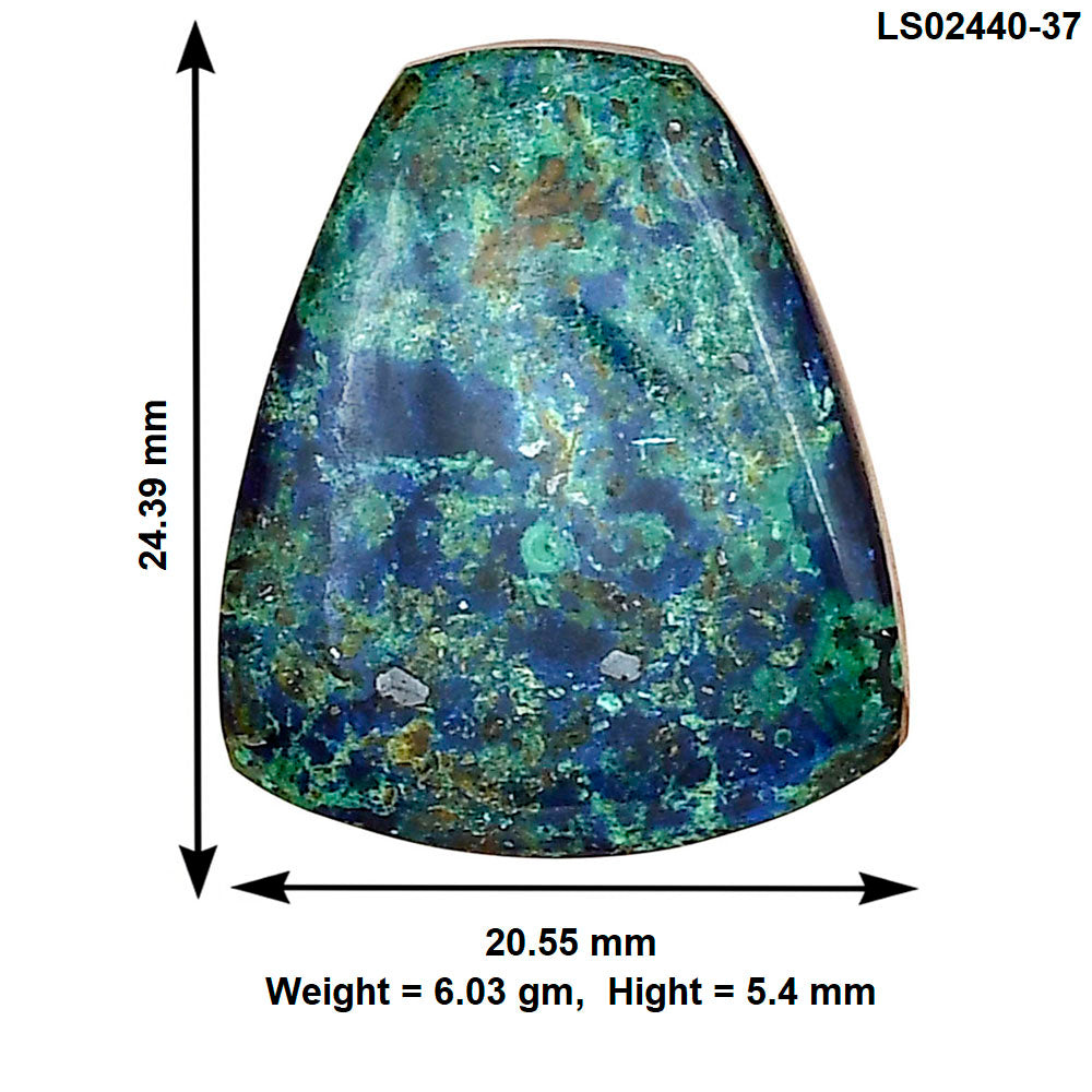 Azurite Chrysocolla 24.39x20.55x5.4 mm Fancy Gemstone LS02440-37
