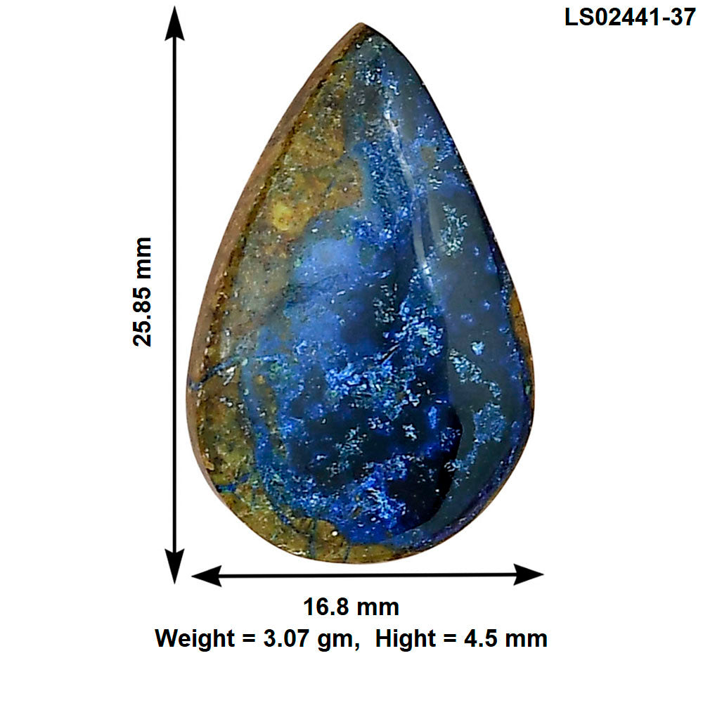 Azurite Chrysocolla 25.85x16.8x4.5 mm Pear Gemstone LS02441-37