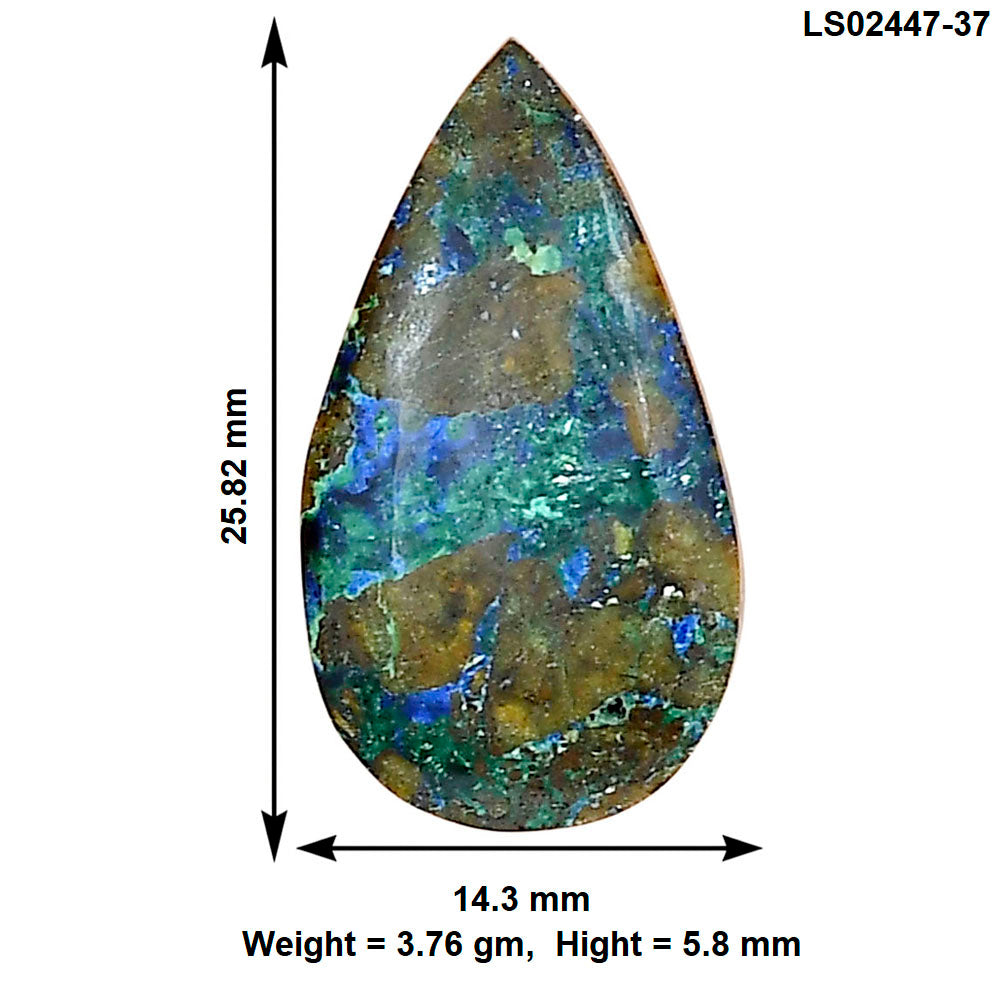 Azurite Chrysocolla 25.82x14.3x5.8 mm Pear Gemstone LS02447-37