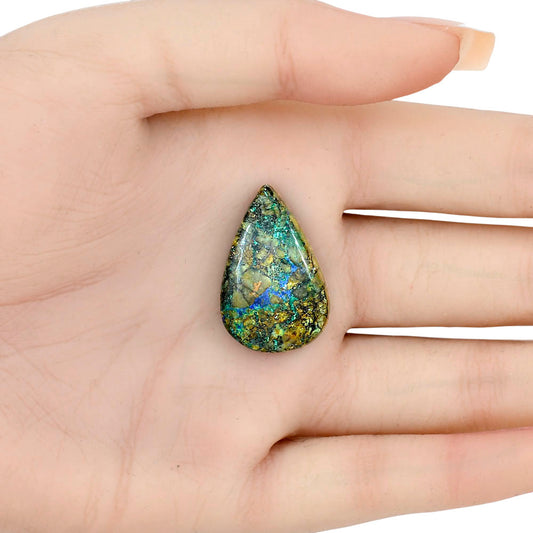 Azurite Chrysocolla 27.55x18.5x6.5 mm Pear Gemstone LS02451-37