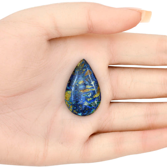 Azurite Chrysocolla 31.74x20.13x5.3 mm Pear Gemstone LS02460-37