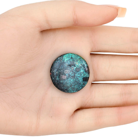 Azurite Chrysocolla 26.4x26.4x5.1 mm Round Gemstone LS02462-37