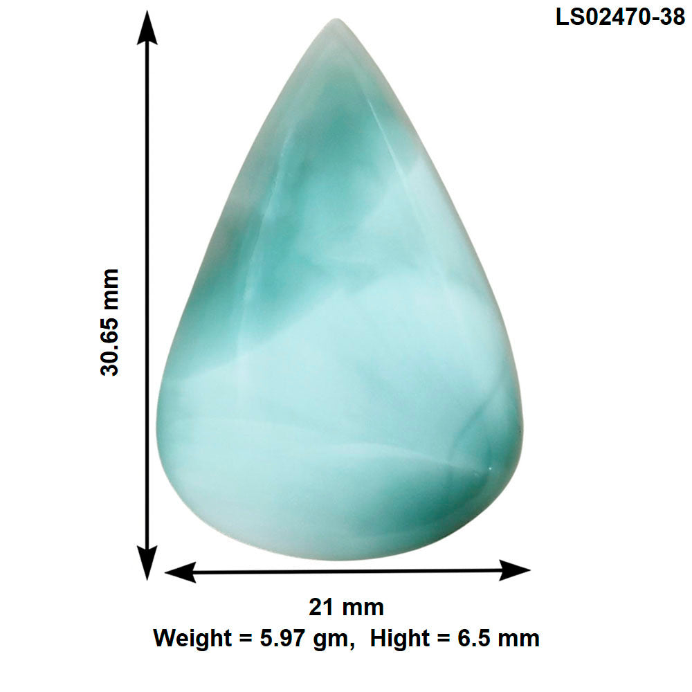 Hemimorphite 30.65x21x6.5 mm Pear Gemstone LS02470-38