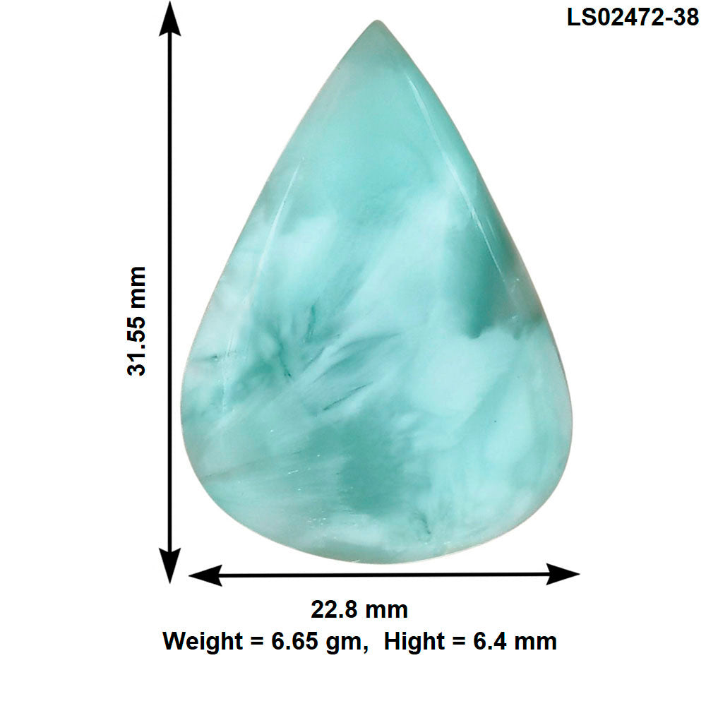 Hemimorphite 31.55x22.8x6.4 mm Pear Gemstone LS02472-38