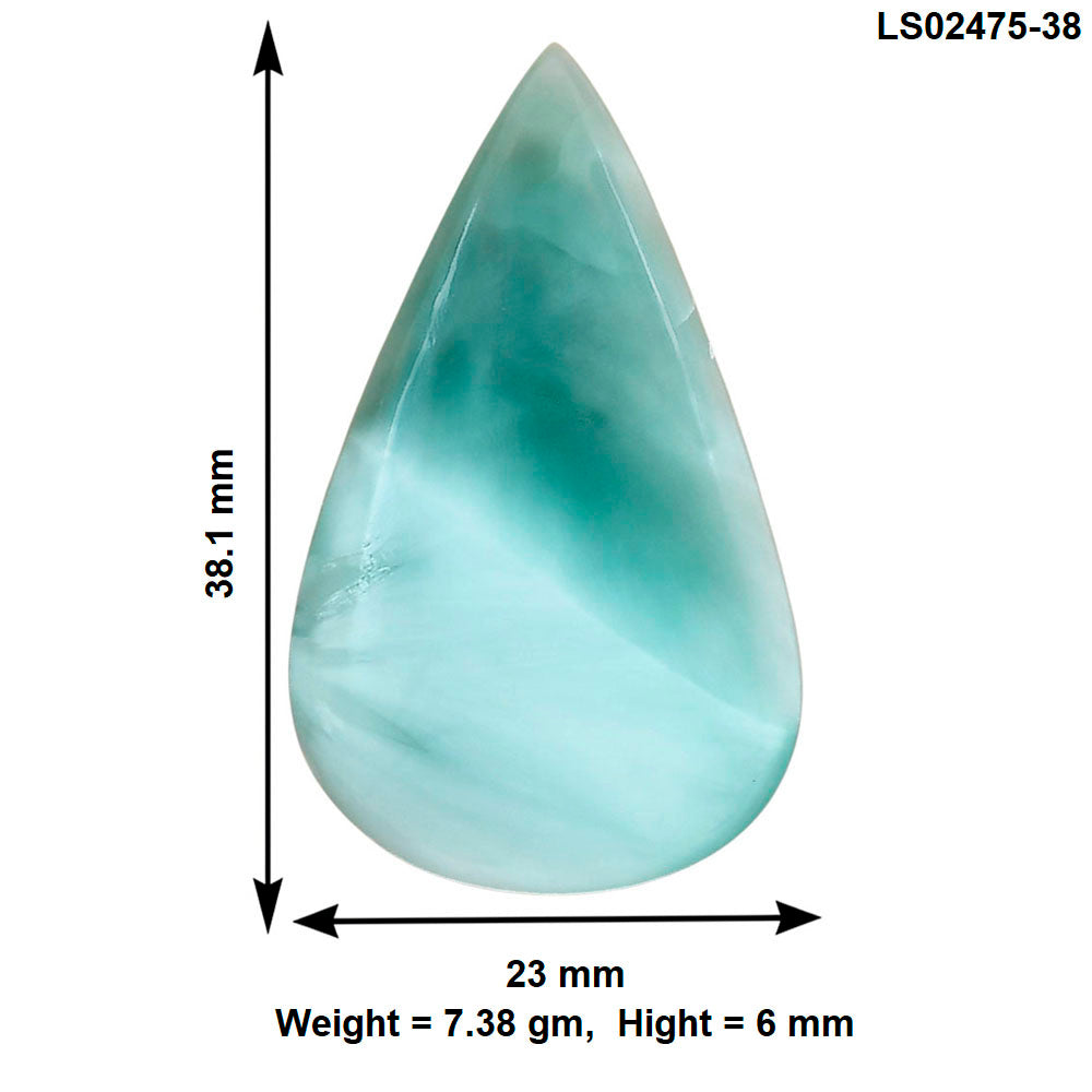 Hemimorphite 38.1x23x6 mm Pear Gemstone LS02475-38