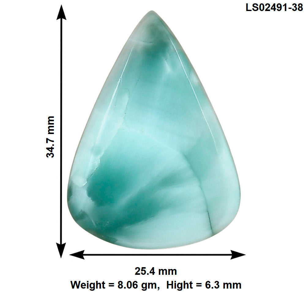 Hemimorphite 34.7x25.4x6.3 mm Pear Gemstone LS02491-38