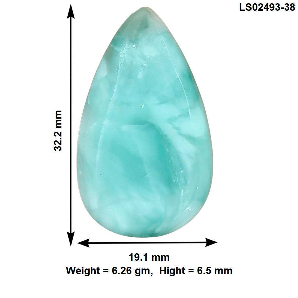 Hemimorphite 32.2x19.1x6.5 mm Pear Gemstone LS02493-38