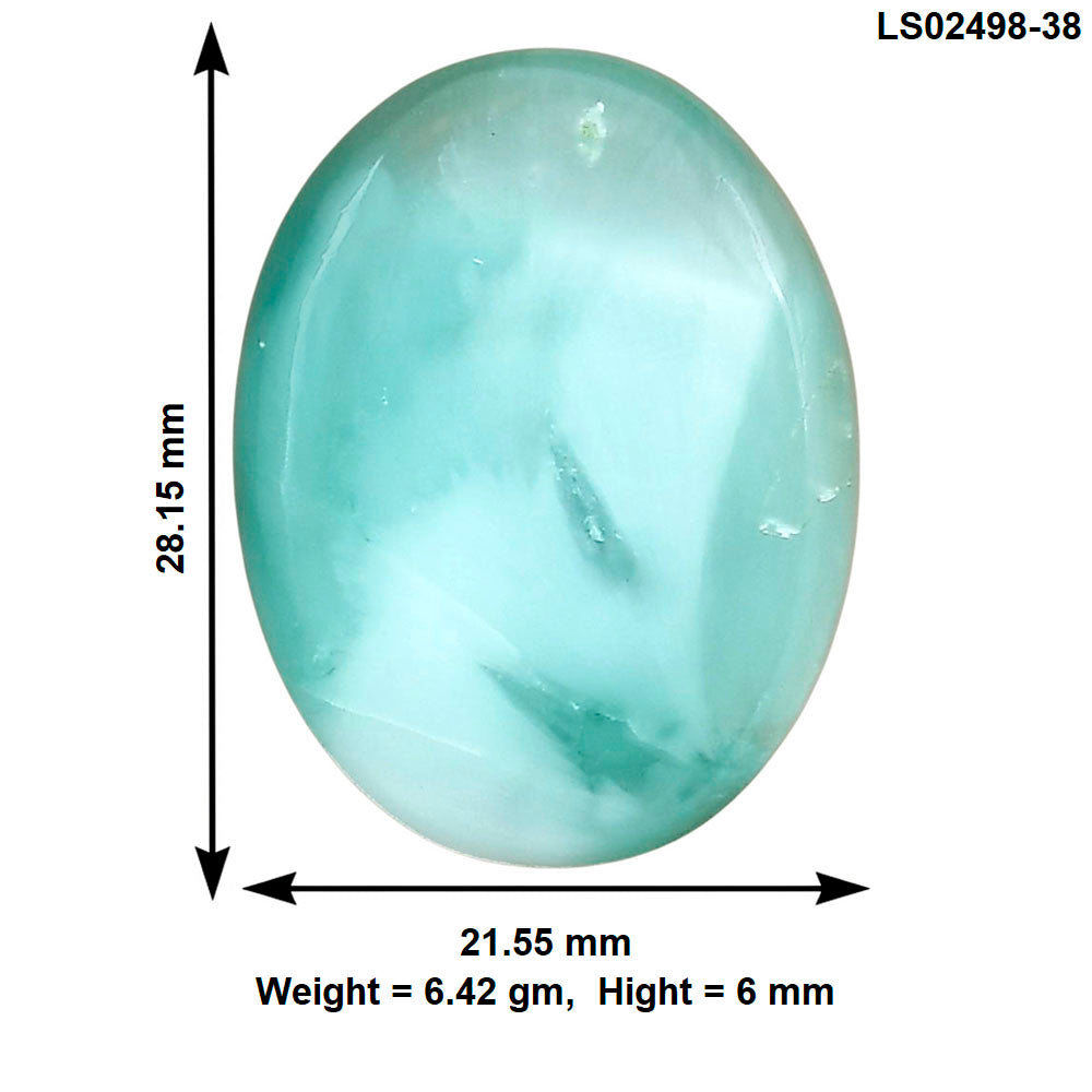 Hemimorphite 28.15x21.55x6 mm Oval Gemstone LS02498-38