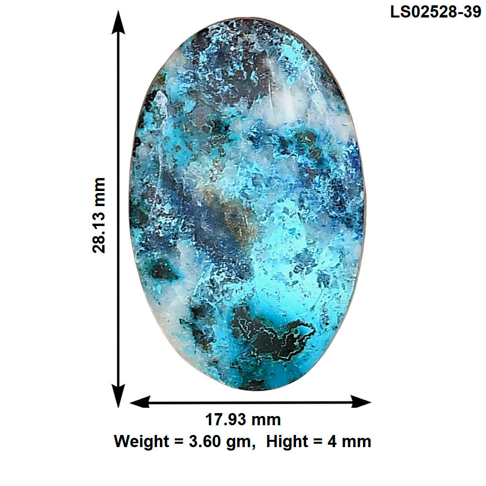 Shattuckite 28.13x17.93x4 mm Oval Gemstone LS02528-39