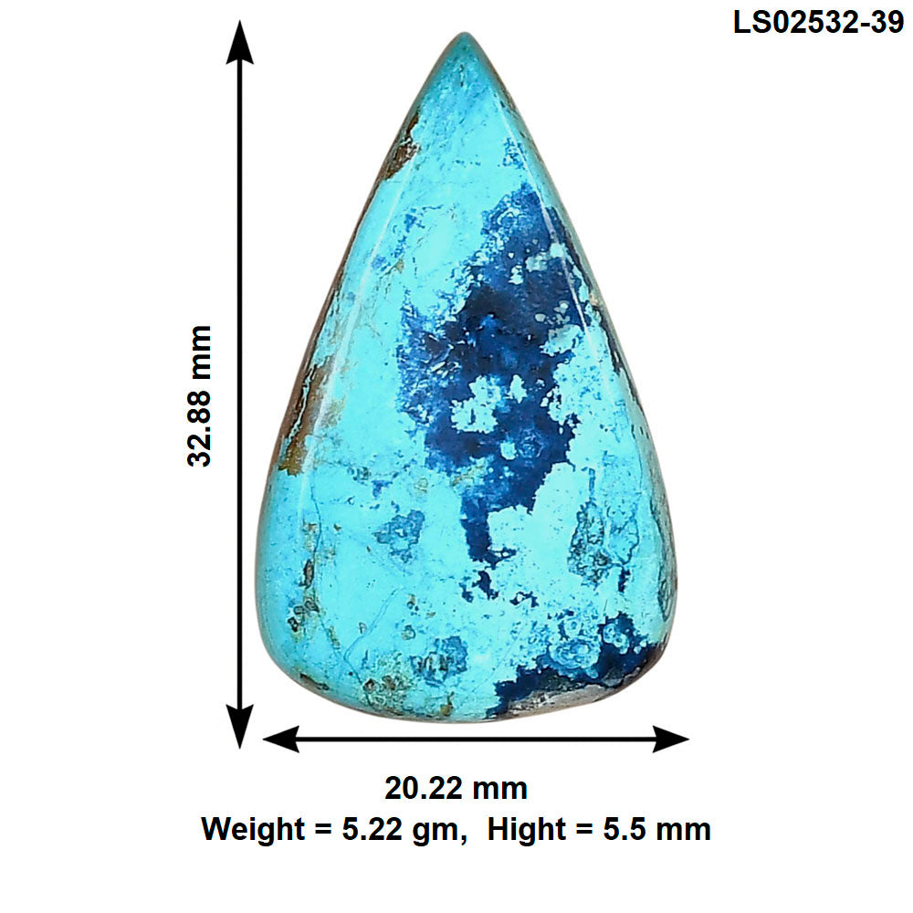 Shattuckite 32.88x20.22x5.5 mm Pear Gemstone LS02532-39