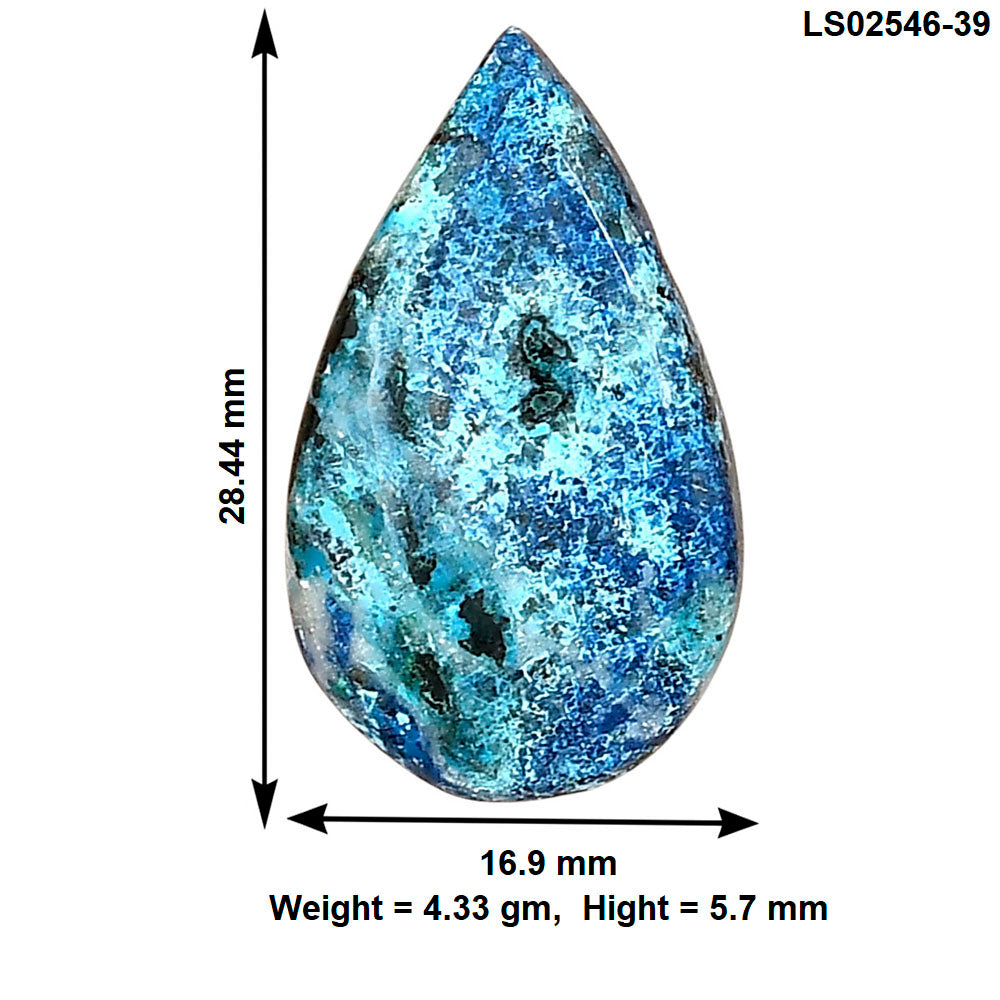 Shattuckite 28.44x16.9x5.7 mm Pear Gemstone LS02546-39