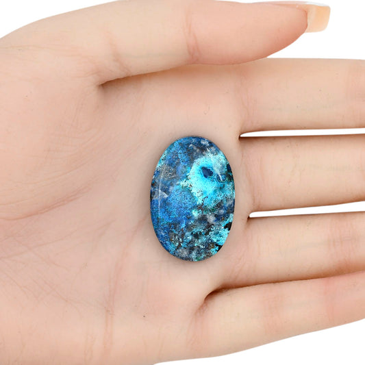 Shattuckite 30.55x20.72x5.4 mm Oval Gemstone LS02549-39
