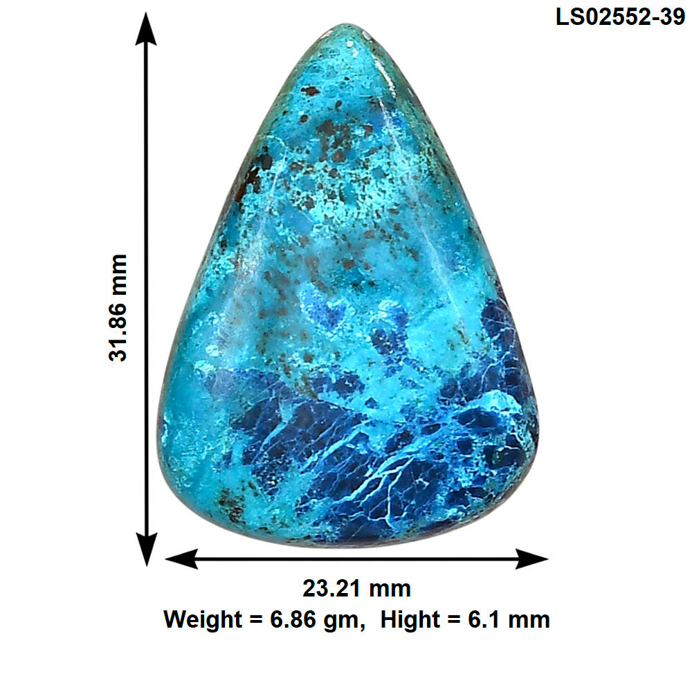 Shattuckite 31.86x23.21x6.1 mm Heart Gemstone LS02552-39