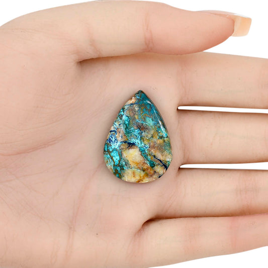 Shattuckite 30.58x22.92x5.9 mm Pear Gemstone LS02553-39