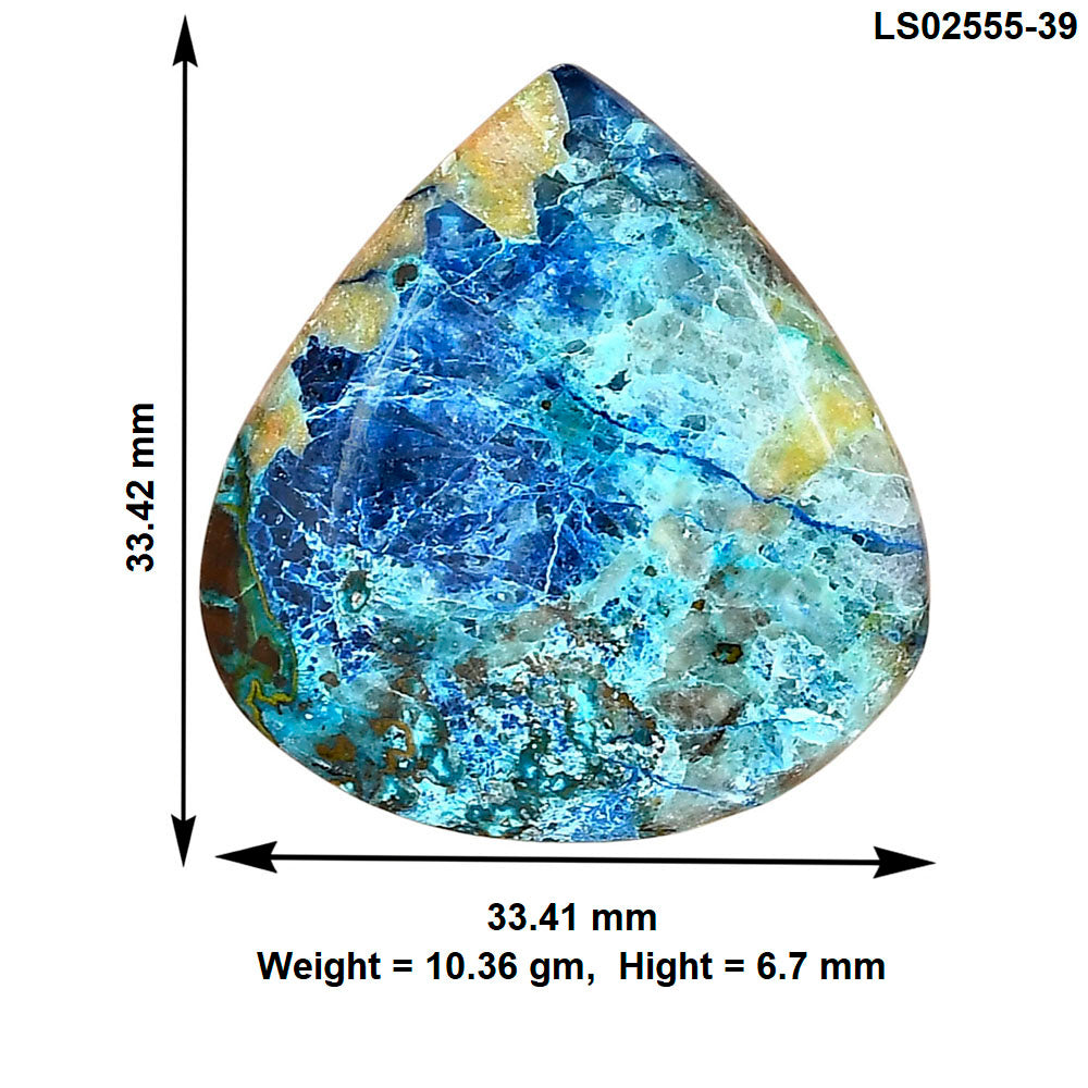 Shattuckite 33.42x33.41x6.7 mm Heart Gemstone LS02555-39