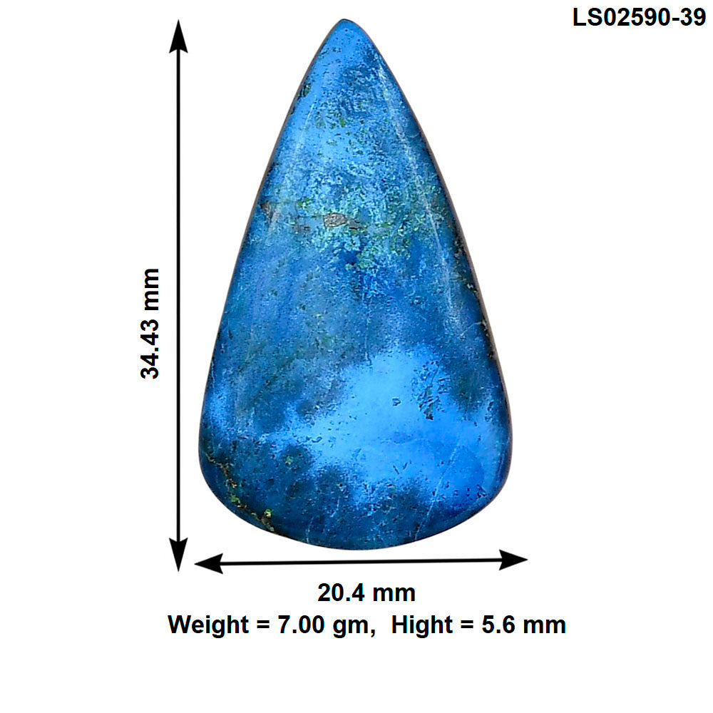 Shattuckite 34.43x20.4x5.6 mm Pear Gemstone LS02590-39