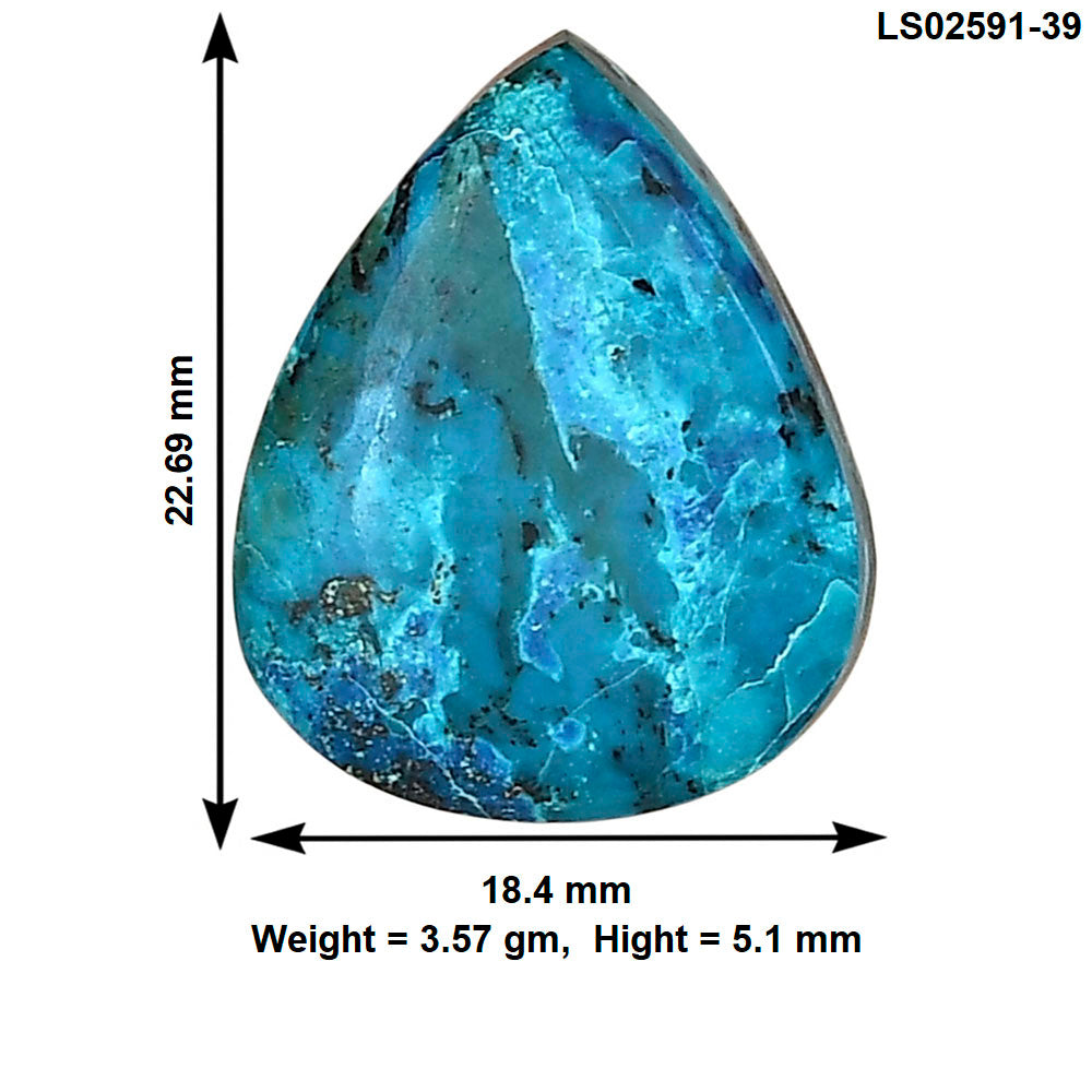 Shattuckite 22.69x18.4x5.1 mm Pear Gemstone LS02591-39
