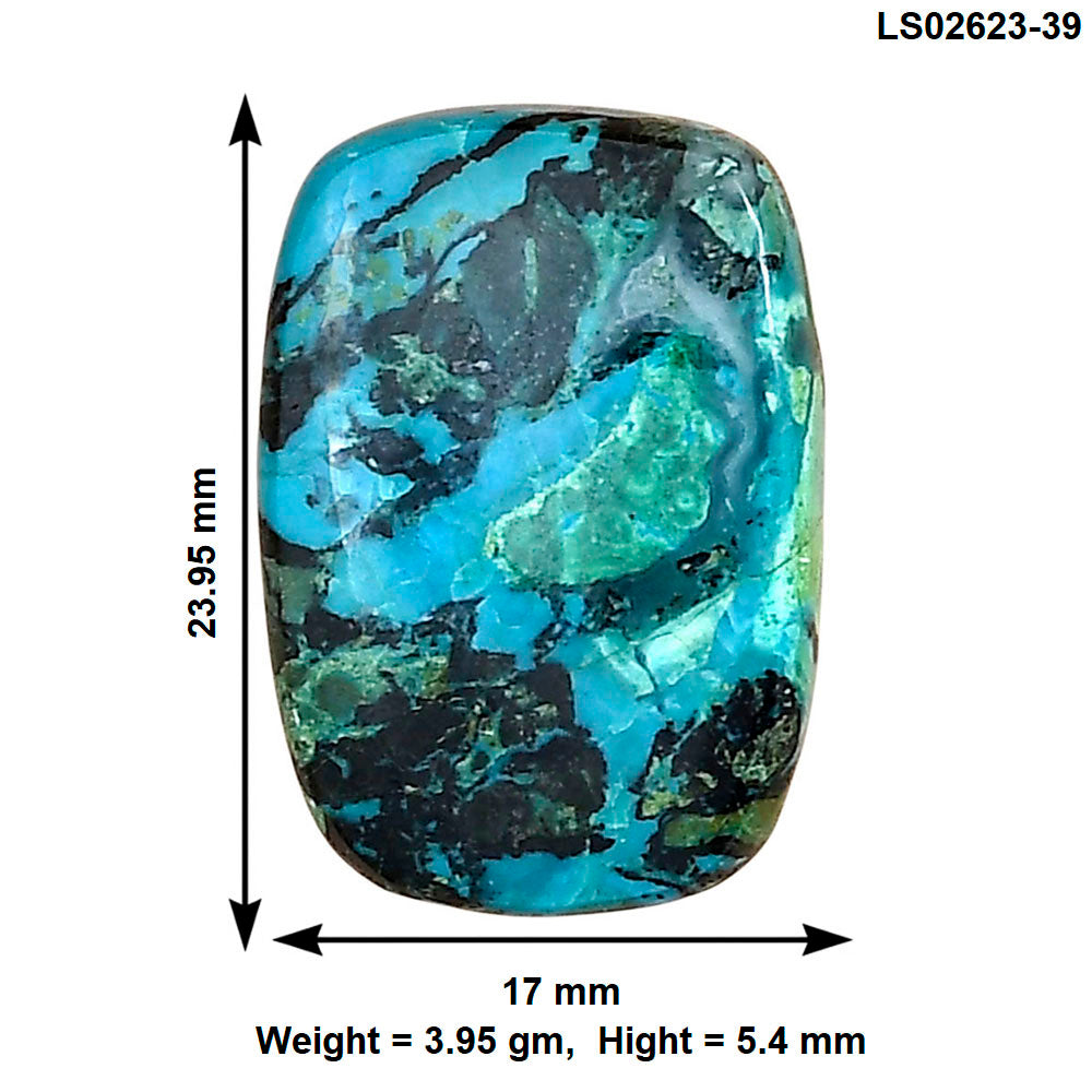 Shattuckite 23.95x17x5.4 mm Baguette Gemstone LS02623-39