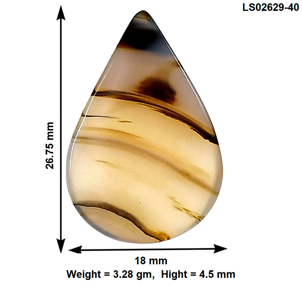 Montana Agate 26.75x18x4.5 mm Pear Gemstone LS02629-40