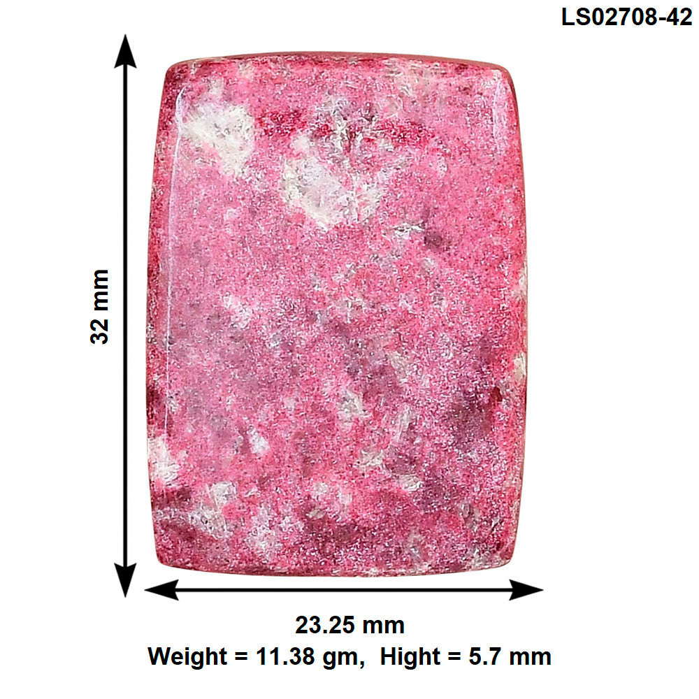 Pink Thulite 32x23.25x5.7 mm Baguette Gemstone LS02708-42