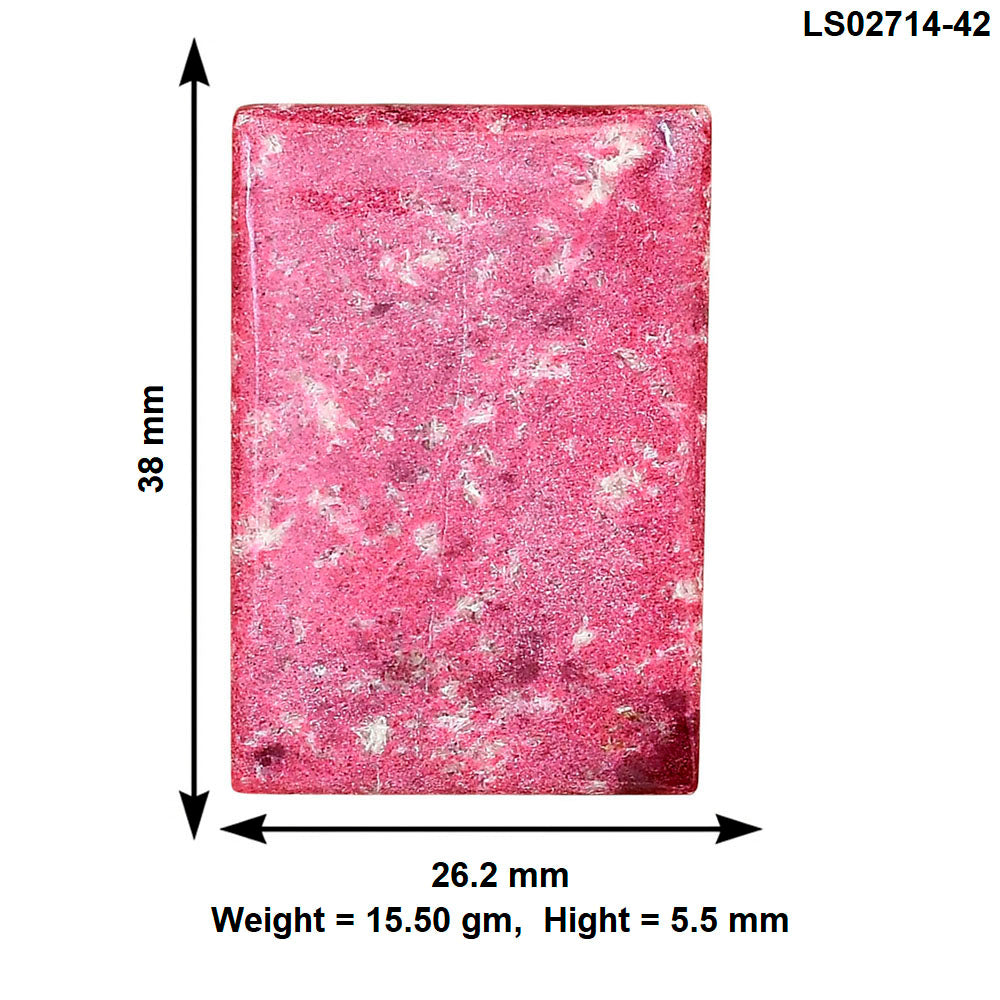 Pink Thulite 38x26.2x5.5 mm Baguette Gemstone LS02714-42
