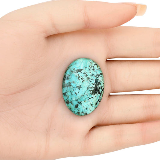 Tibetan Turquoise 32.6x23.6x5.5 mm Oval Gemstone LS02783-43