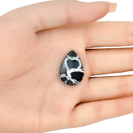 Black Septarian 24x16.65x4 mm Pear Gemstone LS02897-47