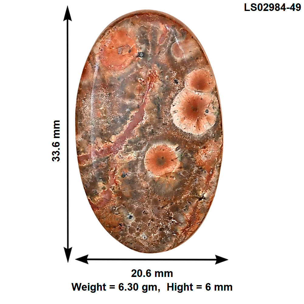 Poppy Jasper 33.6x20.6x6 mm Oval Gemstone LS02984-49