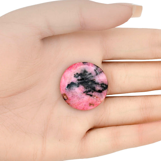 Rhodonite 27.06x27.06x5.5 mm Round Gemstone LS03034-50