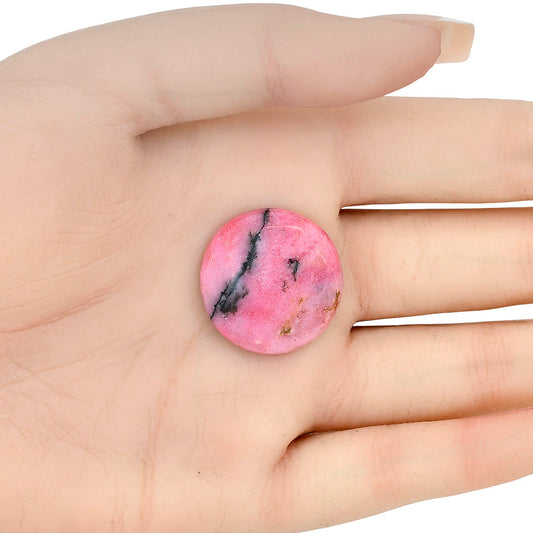 Rhodonite 24.49x24.49x5 mm Round Gemstone LS03050-50