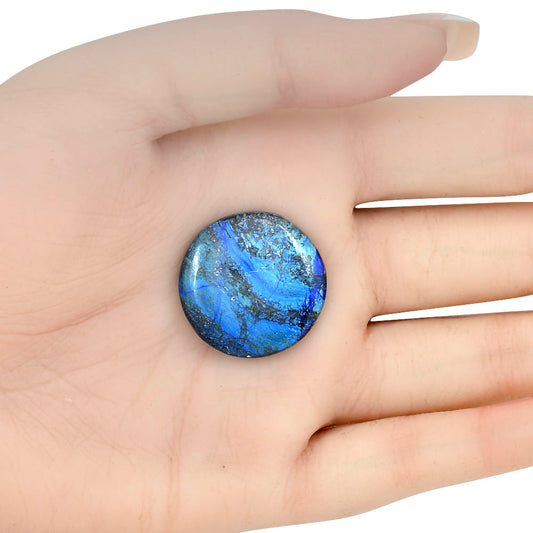 Azurite 25.25x25.25x5 mm Round Gemstone LS03130-52